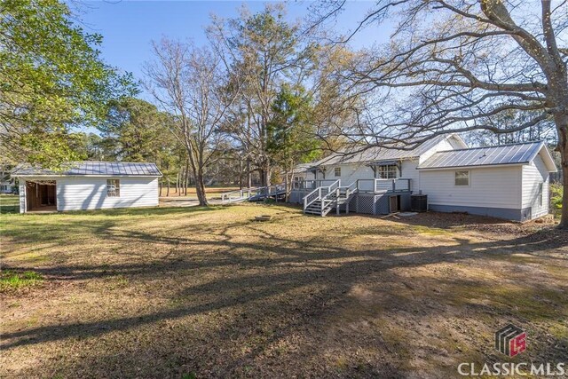 1050 Eugene Ln, Madison, GA 30650 - view of yard featuring a wooden deck