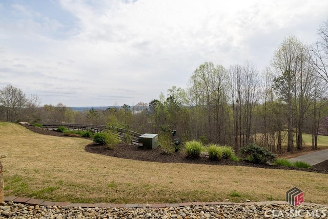 view of yard with an outbuilding