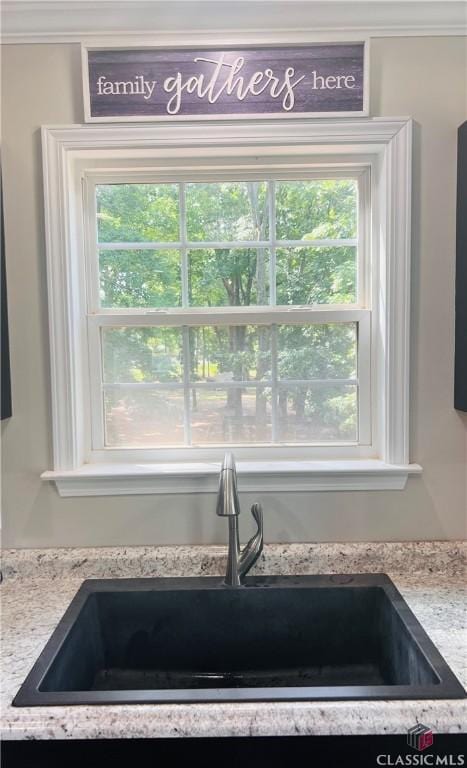 details featuring light countertops and a sink