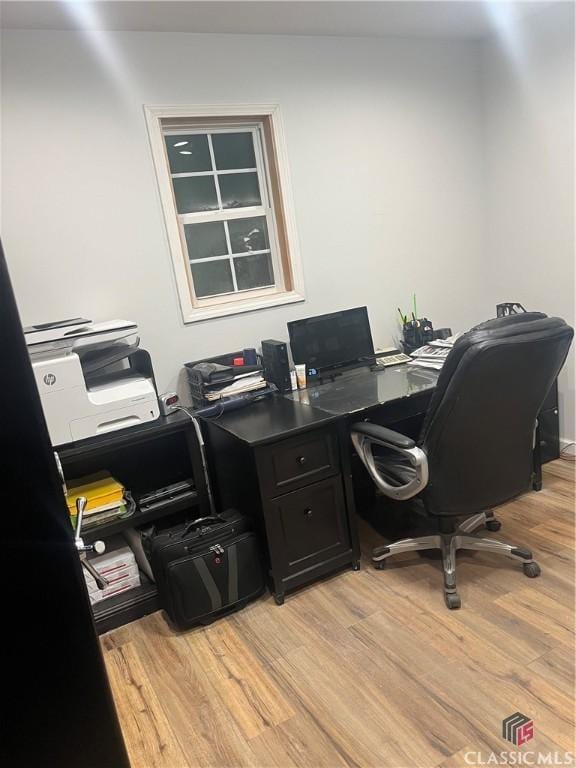 office featuring light wood-style floors