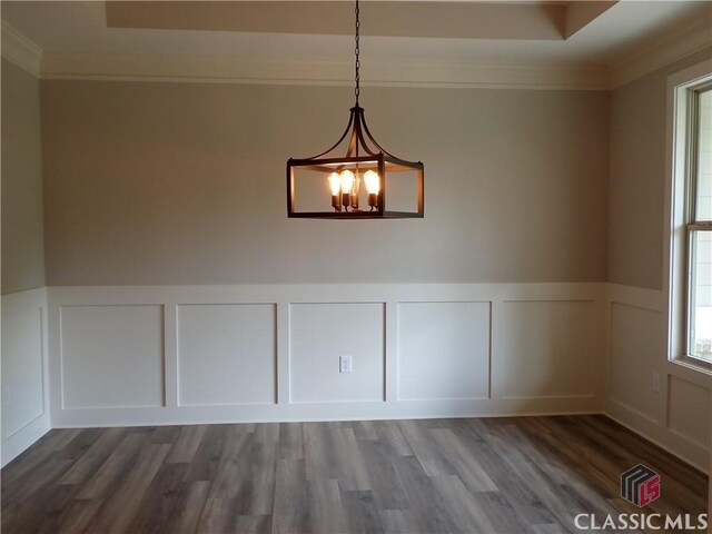 37 Hometown Ct, Jefferson, GA 30549 - spare room with wood finished floors, a decorative wall, ornamental molding, and wainscoting