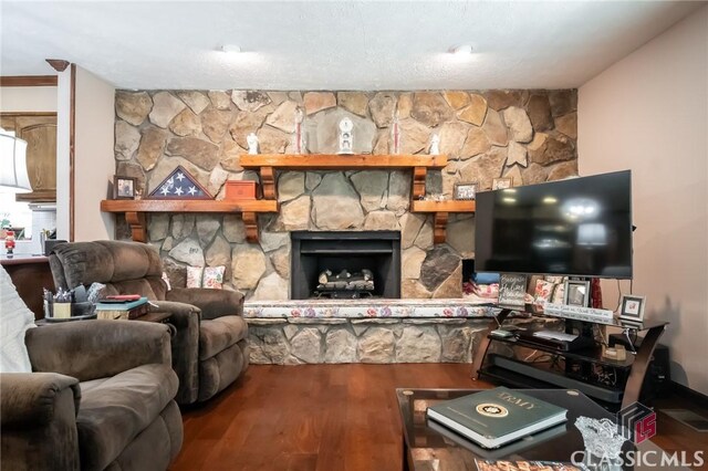 749 Diamond Hill Colbert Rd, Colbert, GA 30628 - living area featuring wood finished floors and a fireplace