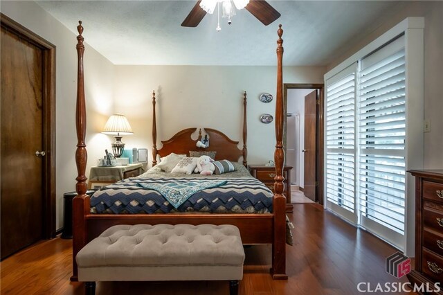 749 Diamond Hill Colbert Rd, Colbert, GA 30628 - bedroom featuring wood finished floors, ceiling fan, and multiple windows