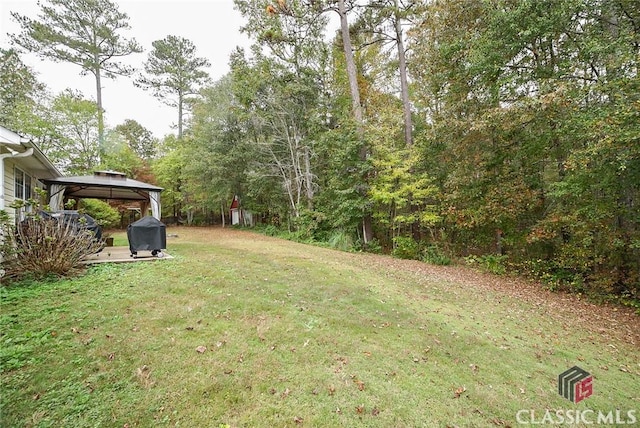 view of yard featuring a gazebo