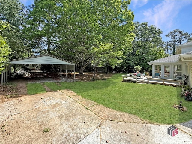 155 Broomsedge Trl, Athens, GA 30605 - view of yard featuring concrete driveway and a carport