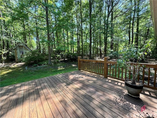 view of wooden deck