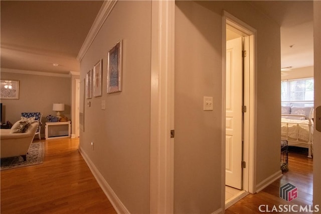 490 Barnett Shoals Rd Unit 802, Athens, GA 30605 - hallway featuring crown molding, baseboards, and wood finished floors