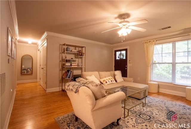 490 Barnett Shoals Rd Unit 802, Athens, GA 30605 - living area featuring visible vents, baseboards, ceiling fan, and wood finished floors