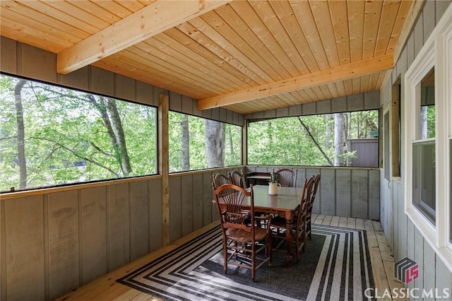 50 Atlanta Ln, Clayton, GA 30525 - sunroom / solarium featuring outdoor dining space, beam ceiling, and a healthy amount of sunlight