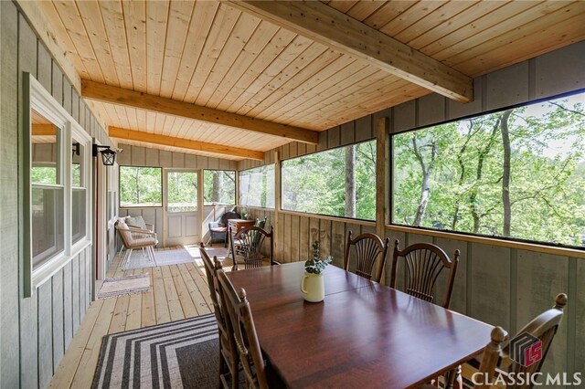 50 Atlanta Ln, Clayton, GA 30525 - sunroom / solarium featuring outdoor dining area and beamed ceiling
