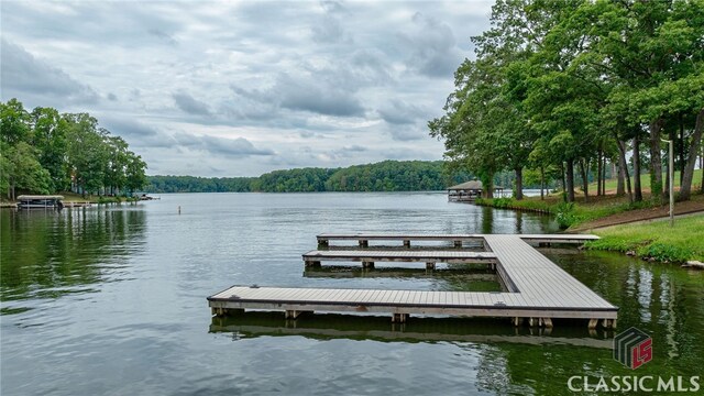 1200 Askew Trl, Greensboro, GA 30642 - dock featuring a water view and a wooded view