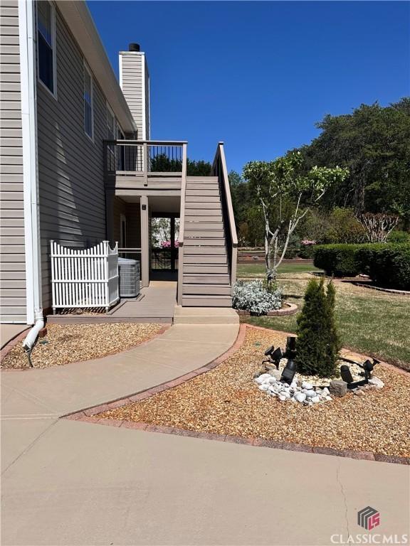 exterior space featuring stairs