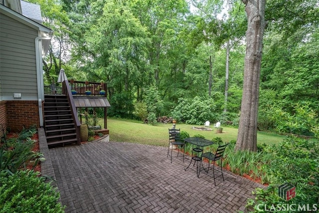 1130 Latham Dr, Watkinsville, GA 30677 - view of patio / terrace with stairs and a deck