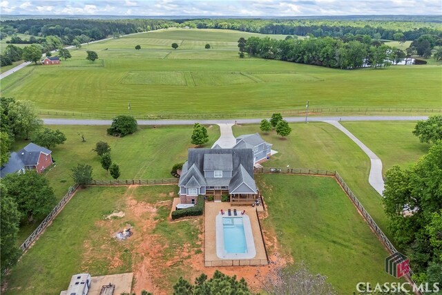 bird's eye view featuring a rural view