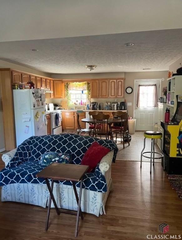 245 Royal Oaks Ln, Dahlonega, GA 30533 - living room featuring wood finished floors and a textured ceiling