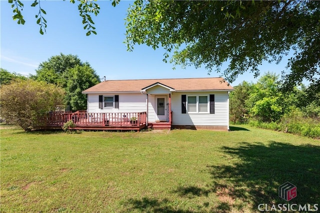 35 Good Hope Rd, Colbert, GA 30628 - view of front of house with a front lawn and a deck