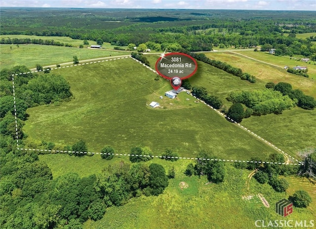 3081 Macedonia Rd, Union Point, GA 30669 - aerial overview of property's location with rural landscape