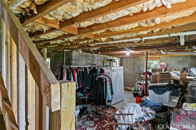 3081 Macedonia Rd, Union Point, GA 30669 - basement with concrete block wall and electric panel