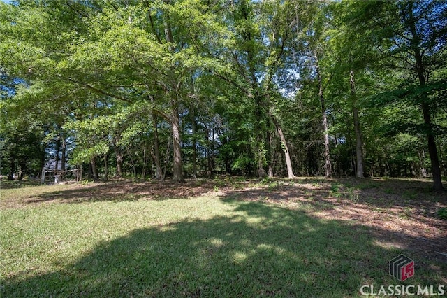 1181 Pete Dickens Rd, Bogart, GA 30622 - view of grassy yard with a forest view