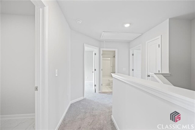 132 Water Oak Way, Crawford, GA 30630 - corridor featuring attic access, baseboards, and recessed lighting