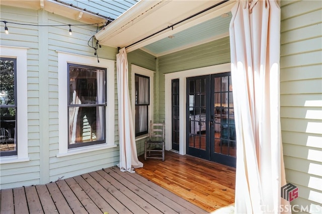 deck with french doors