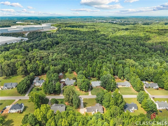 drone / aerial view of a forest