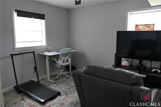 348 Jefferson River Rd, Athens, GA 30607 - office space featuring a ceiling fan and baseboards