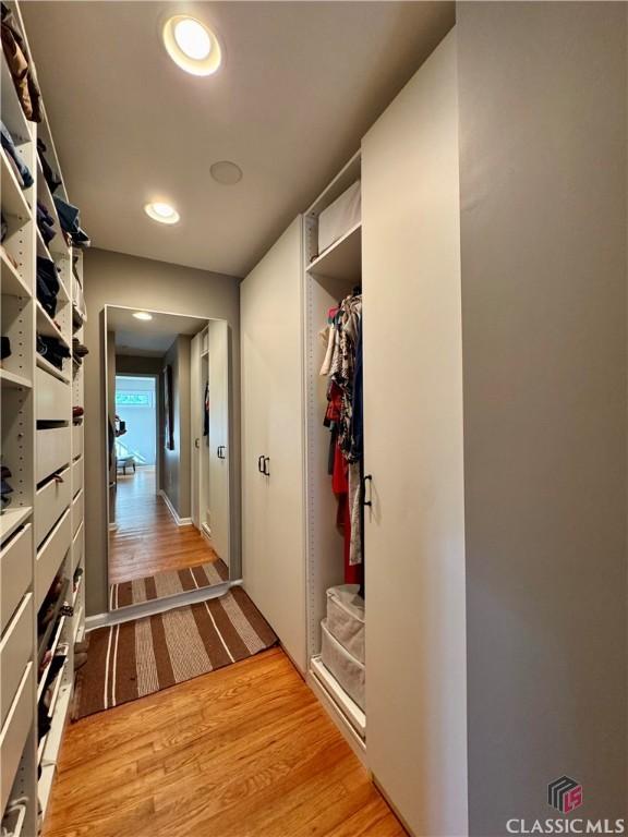 160 Gran Ellen Dr, Athens, GA 30606 - hall with light wood-style flooring and recessed lighting