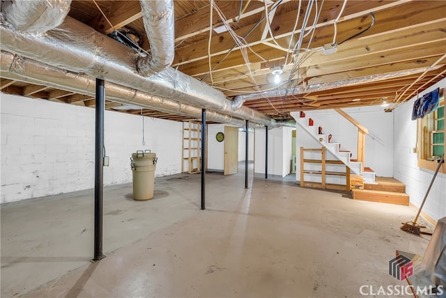 1119 John W Breedlove Rd, Monroe, GA 30656 - unfinished below grade area with stairway