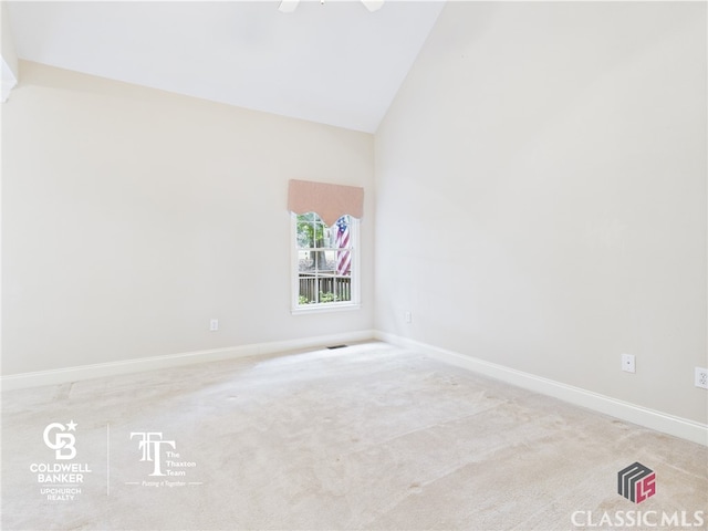 1090 Lane Creek Cir, Bishop, GA 30677 - carpeted empty room with high vaulted ceiling and baseboards