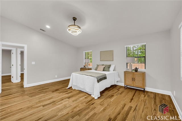 3920 Old Lexington Rd, Athens, GA 30605 - bedroom with multiple windows, light wood finished floors, baseboards, and vaulted ceiling