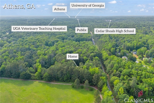 3920 Old Lexington Rd, Athens, GA 30605 - aerial view of a heavily wooded area