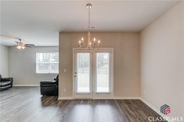 334 Pepin Ct, Hoschton, GA 30548 - entryway with a chandelier, dark wood finished floors, and baseboards