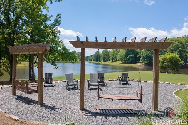 334 Pepin Ct, Hoschton, GA 30548 - view of community featuring a water view and a pergola