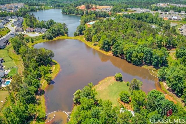 334 Pepin Ct, Hoschton, GA 30548 - aerial view of residential area featuring a large body of water