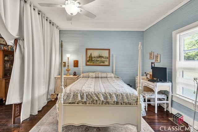 99 Hickory St, Commerce, GA 30529 - bedroom with wood finished floors and a ceiling fan