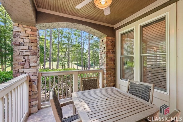 1050 Tailwater Unit A, Greensboro, GA 30642 - view of patio featuring a ceiling fan and outdoor dining space