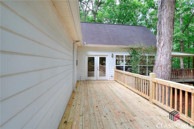 224 Red Oak Dr, Maysville, GA 30558 - wooden deck featuring french doors
