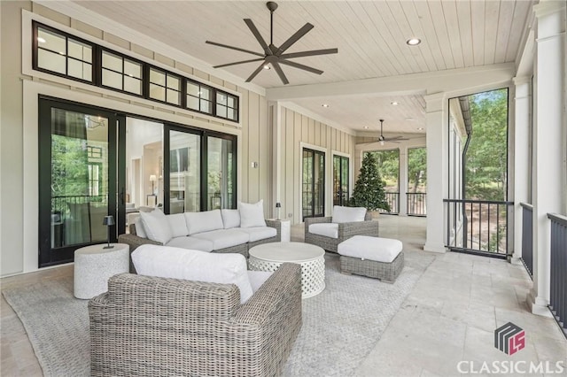 1170 Broadpoint Dr, Greensboro, GA 30642 - view of patio with ceiling fan and an outdoor hangout area