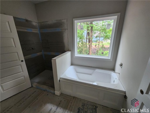 350 Discovery Trl, Athens, GA 30605 - bathroom with a bath and tiled shower