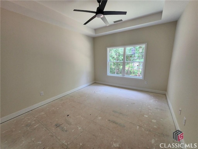 365 Discovery Trl, Athens, GA 30605 - spare room with a ceiling fan and a tray ceiling