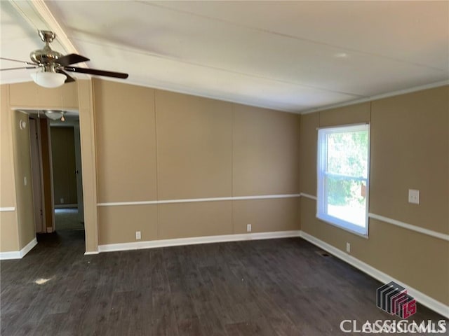 117 Lombardy Dr, Athens, GA 30601 - spare room featuring dark wood-style floors, a ceiling fan, and baseboards