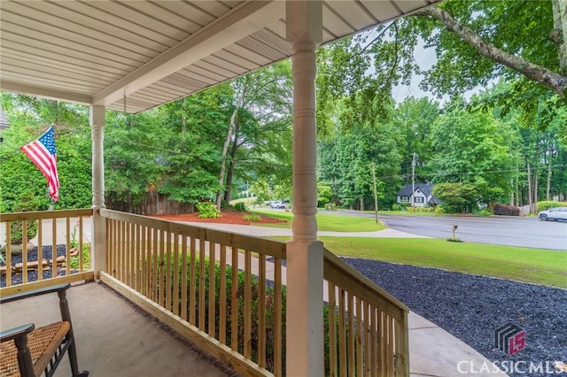 4080 Derby, Cumming, GA 30040 - covered porch with view of wooded area