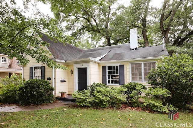 170 Stanton, Athens, GA 30606 - view of front of house featuring a chimney, a front lawn, and a shingled roof
