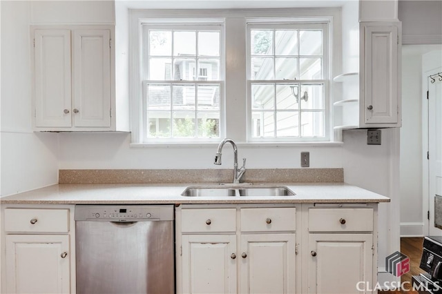 170 Stanton, Athens, GA 30606 - kitchen featuring dishwasher, a sink, and white cabinetry
