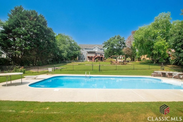 1851 Harvest Way, Loganville, GA 30052 - view of pool featuring a diving board and a patio area