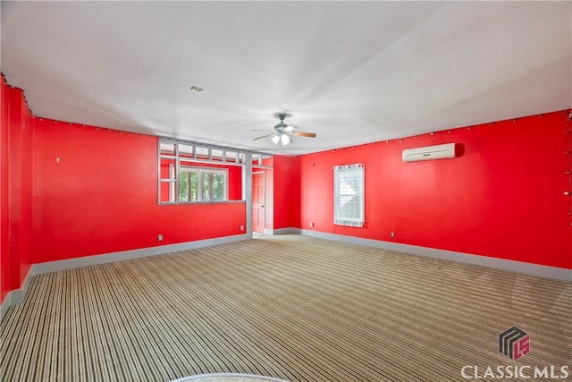 175 Providence Rd, Athens, GA 30606 - unfurnished room with a wall mounted air conditioner, carpet, ceiling fan, and baseboards