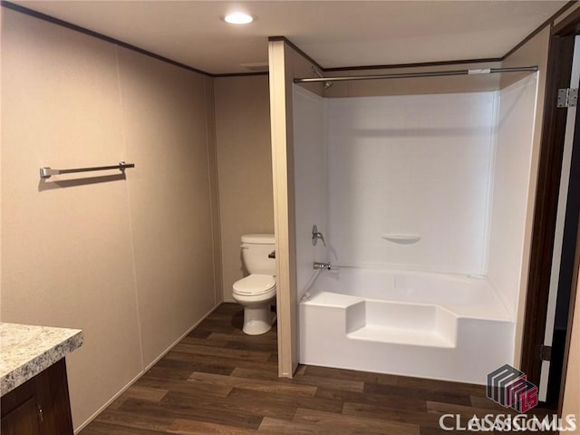 832 Stone Stewart Rd, Hull, GA 30646 - full bath featuring wood finished floors, vanity, bathing tub / shower combination, and recessed lighting