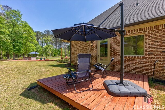 1641 Lane Creek Rd, Bogart, GA 30622 - wooden terrace with a yard