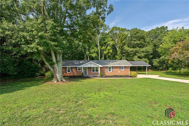 1210 Burr Harris Rd, Watkinsville, GA 30677 - single story home with driveway, an attached carport, and a front lawn